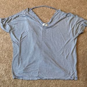 White blue stripped baggy Old Navy shirt